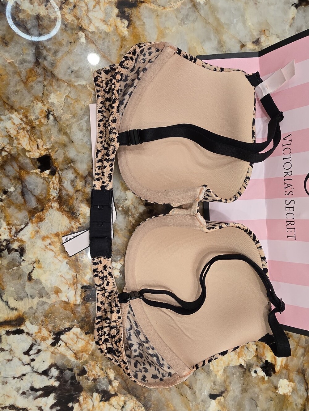 Victoria's Secret Sexy Tee Smooth Lightly Lined Demi Bra Animal Print 34C NEW - Picture 4 of 5